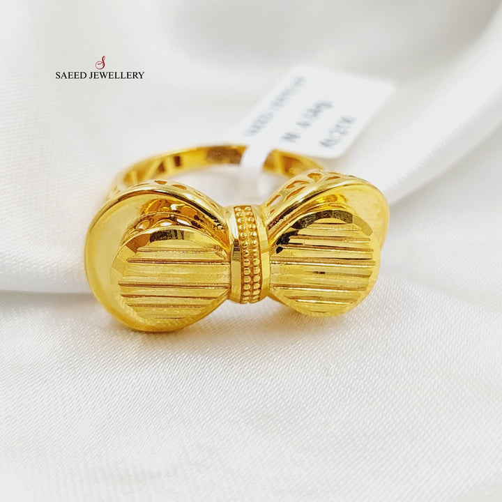 21K Gold Deluxe Tie Ring by Saeed Jewelry - Image 3