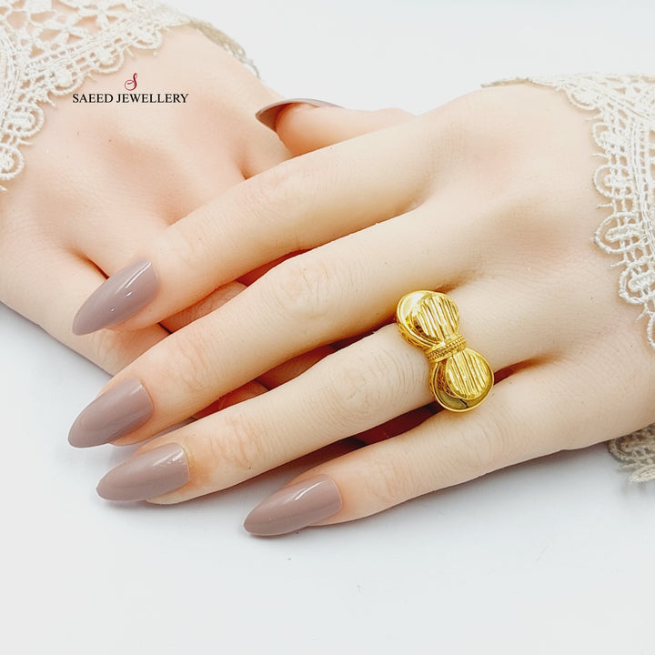 21K Gold Deluxe Tie Ring by Saeed Jewelry - Image 5