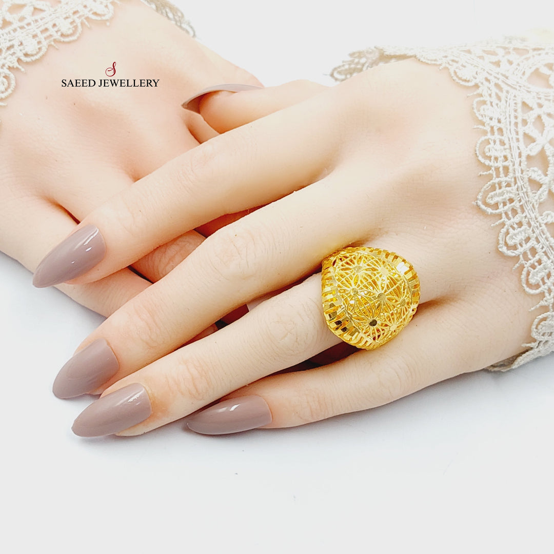 21K Gold Deluxe Turkish Ring by Saeed Jewelry - Image 4