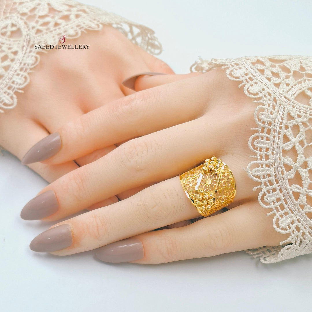 Deluxe Turkish Ring Made of 21K Gold by Saeed Jewelry 