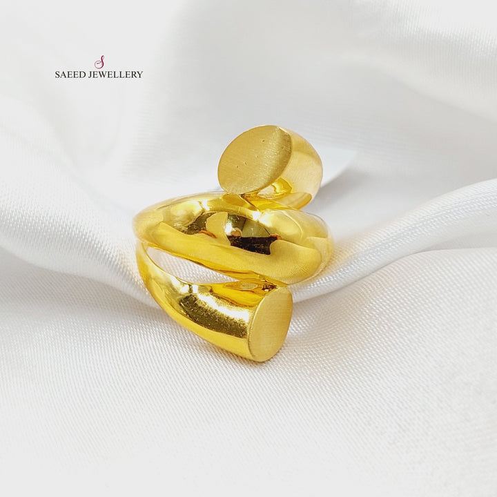 21K Gold Deluxe Twisted Ring by Saeed Jewelry - Image 1