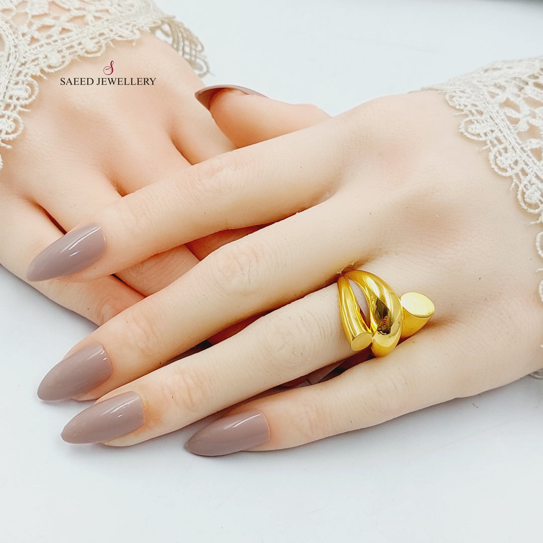 21K Gold Deluxe Twisted Ring by Saeed Jewelry - Image 4