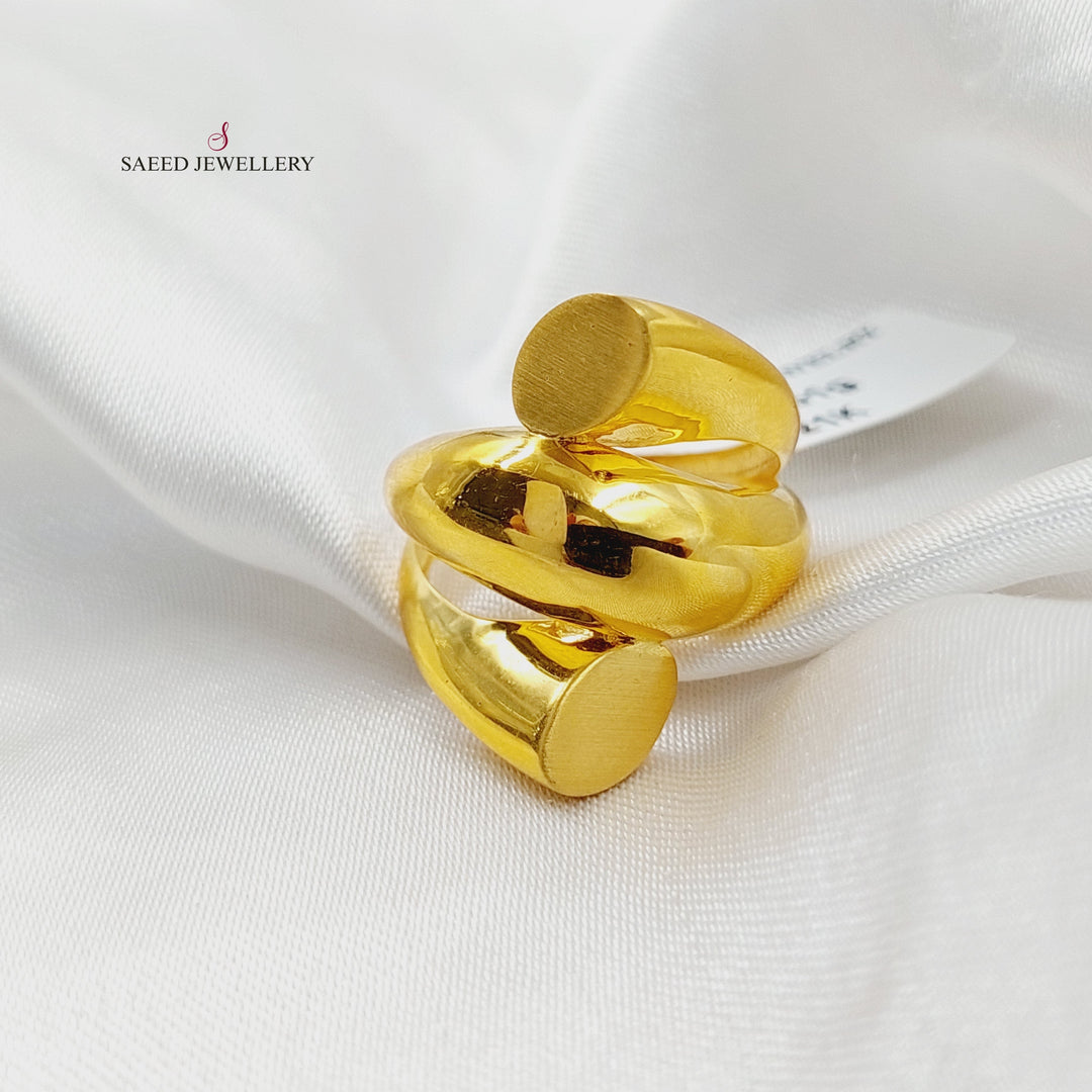 21K Gold Deluxe Twisted Ring by Saeed Jewelry - Image 2