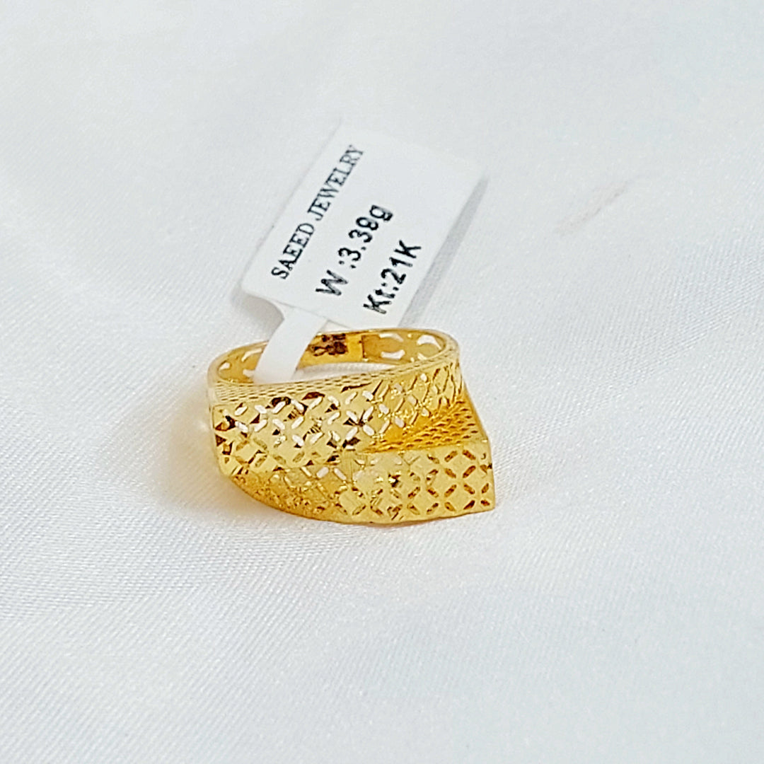 Deluxe Waves Ring Made of 21K Gold by Saeed Jewelry 