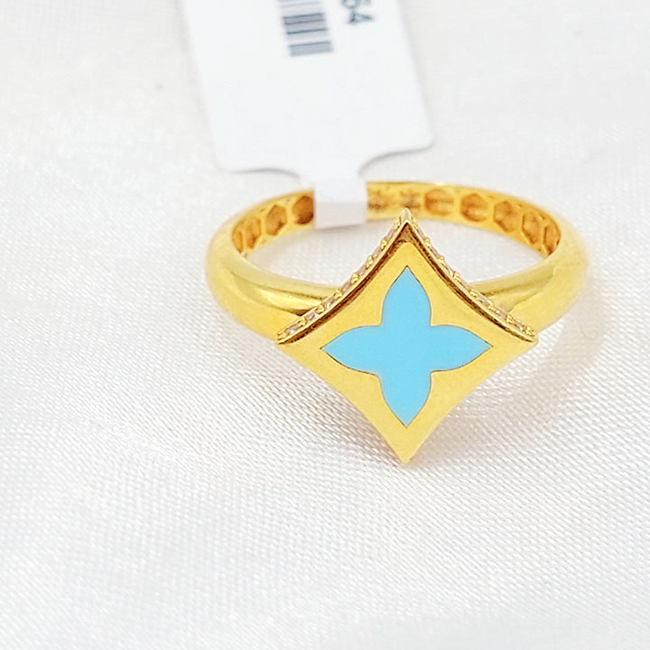 21K خاتم نجمة مينا مرصع-مجوهرات الشيخ سعيد-Saeed Jewelry 