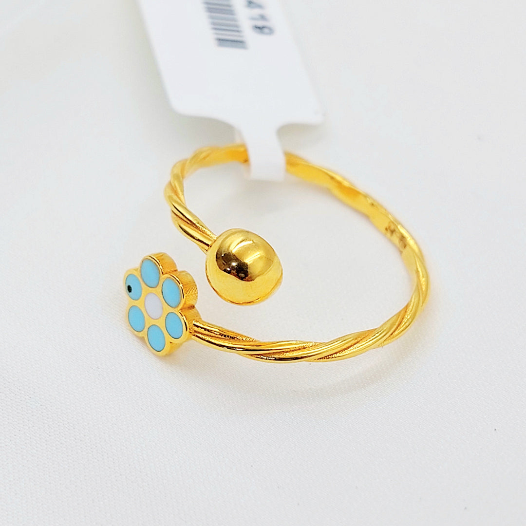 Enameled Rose Ring Made of 21K Gold by Saeed Jewelry 