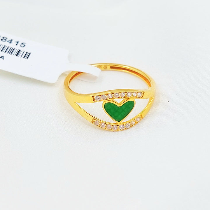 21K خاتم قلب مينا مرصع-مجوهرات الشيخ سعيد-Saeed Jewelry 