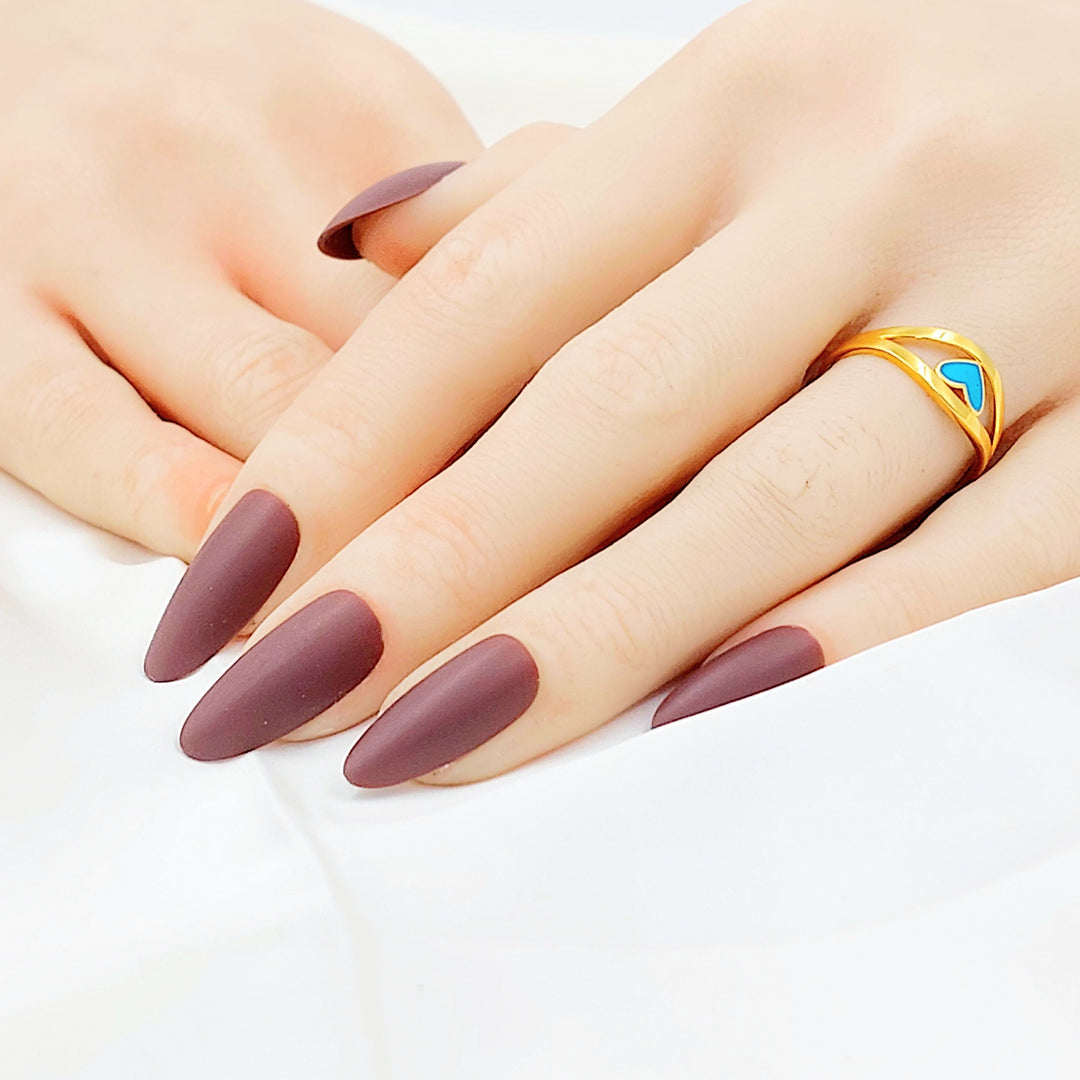 21K خاتم قلب مينا-مجوهرات الشيخ سعيد-Saeed Jewelry 