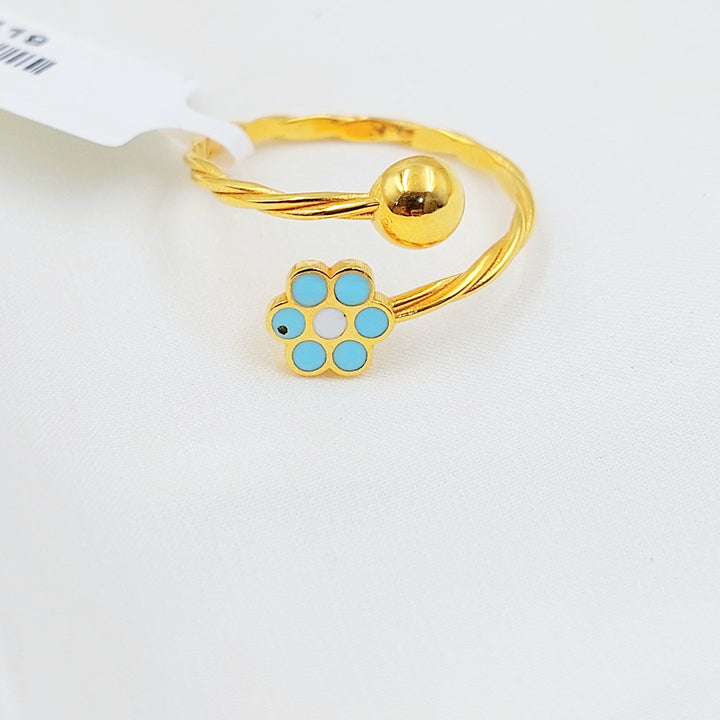 Enameled Rose Ring Made of 21K Gold by Saeed Jewelry 