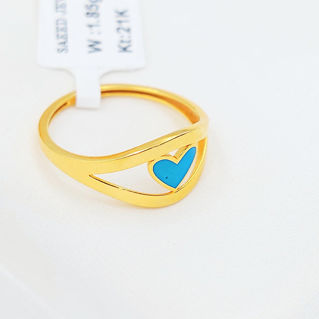 21K خاتم قلب مينا-مجوهرات الشيخ سعيد-Saeed Jewelry 