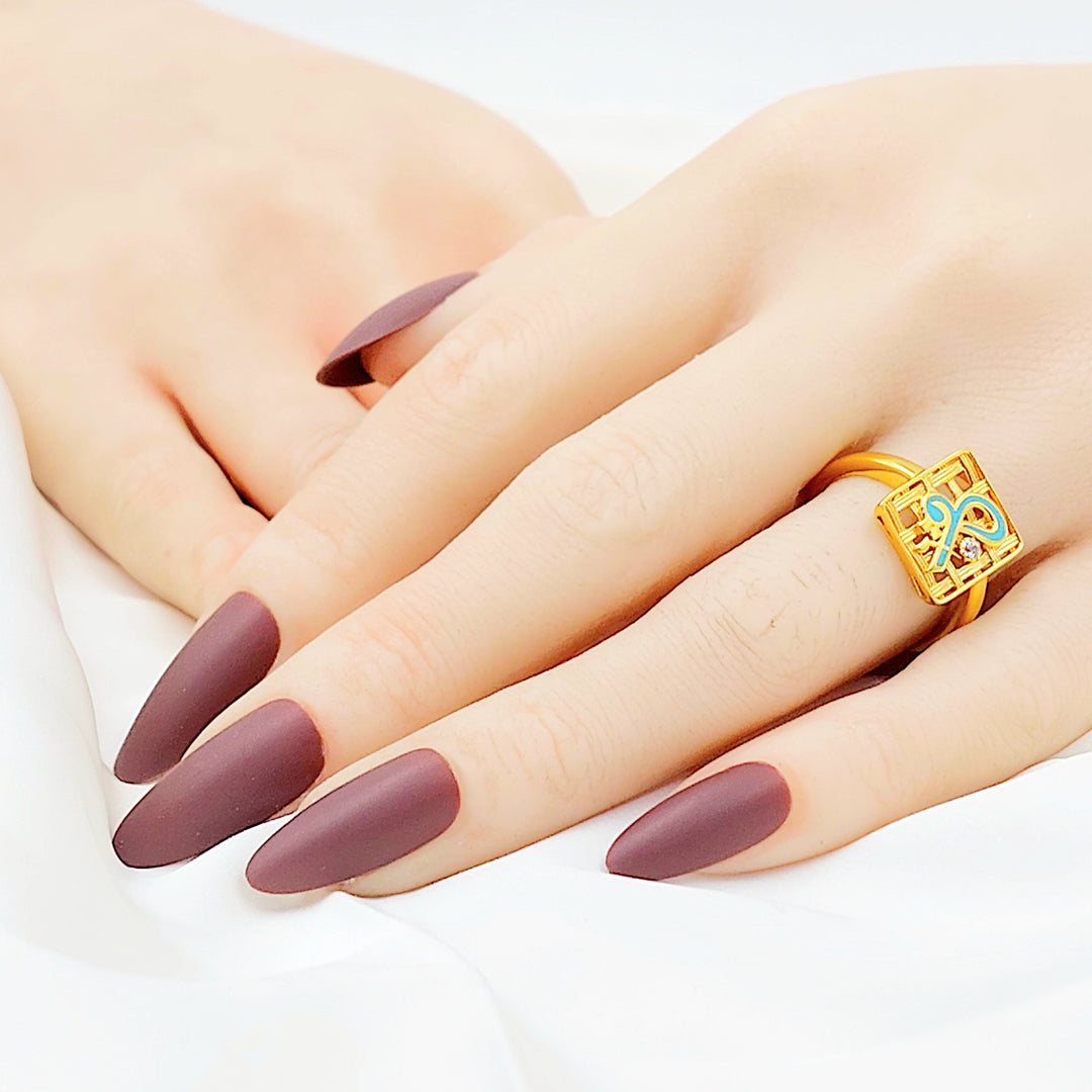 21K خاتم قل مينا-مجوهرات الشيخ سعيد-Saeed Jewelry 