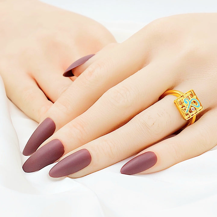 21K خاتم قل مينا-مجوهرات الشيخ سعيد-Saeed Jewelry 
