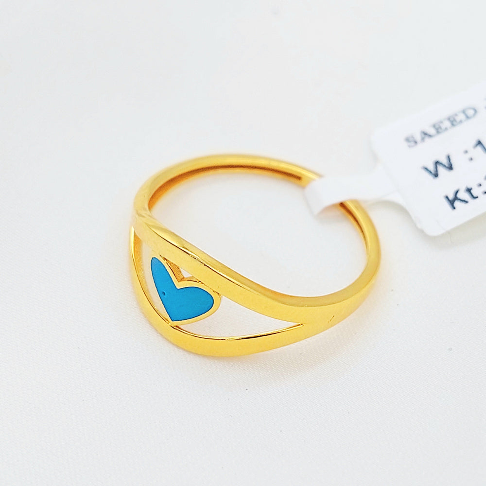 21K خاتم قلب مينا-مجوهرات الشيخ سعيد-Saeed Jewelry 