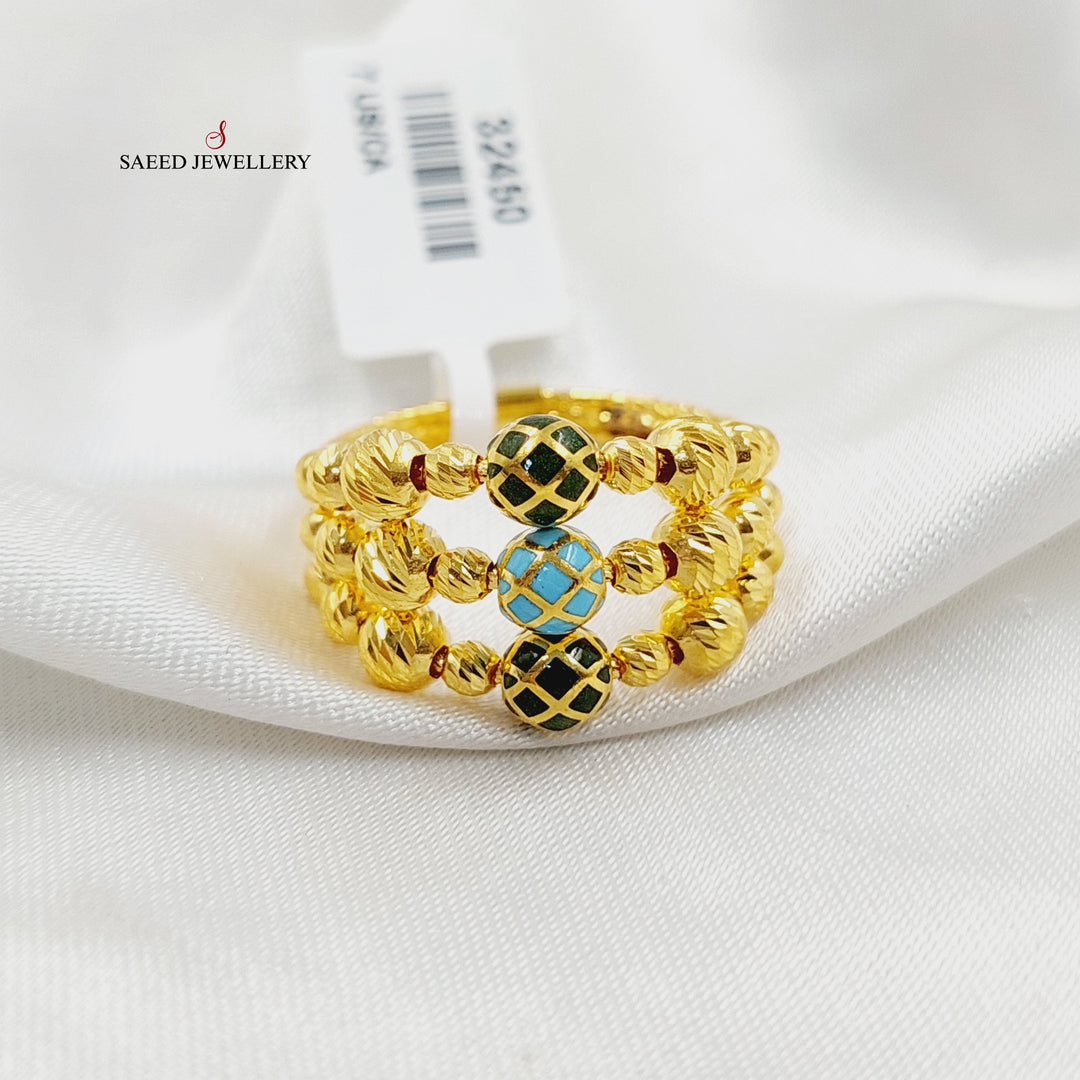 21K Gold Enameled Balls Ring by Saeed Jewelry - Image 3