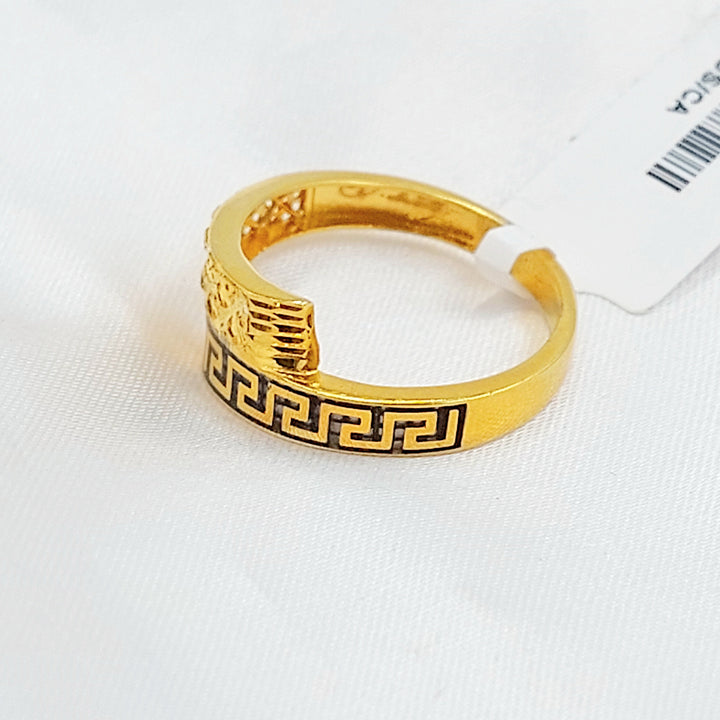 Enameled Belt Ring Made of 21K Gold by Saeed Jewelry 