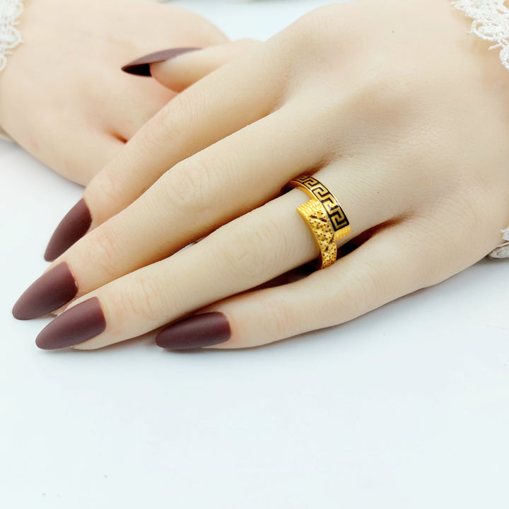 Enameled Belt Ring Made of 21K Gold by Saeed Jewelry 