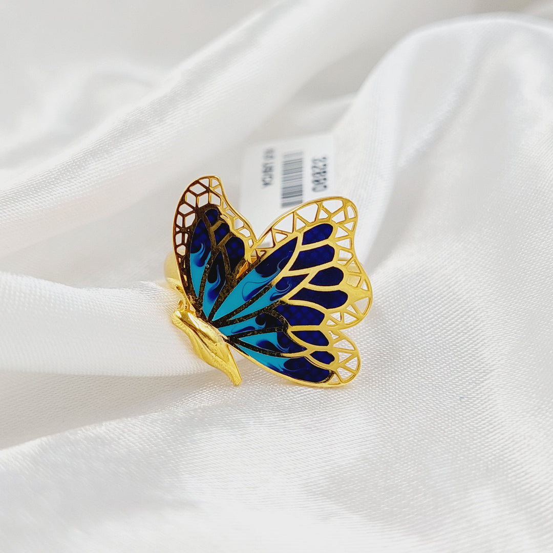 21K Gold Enameled Butterfly Ring by Saeed Jewelry - Image 3