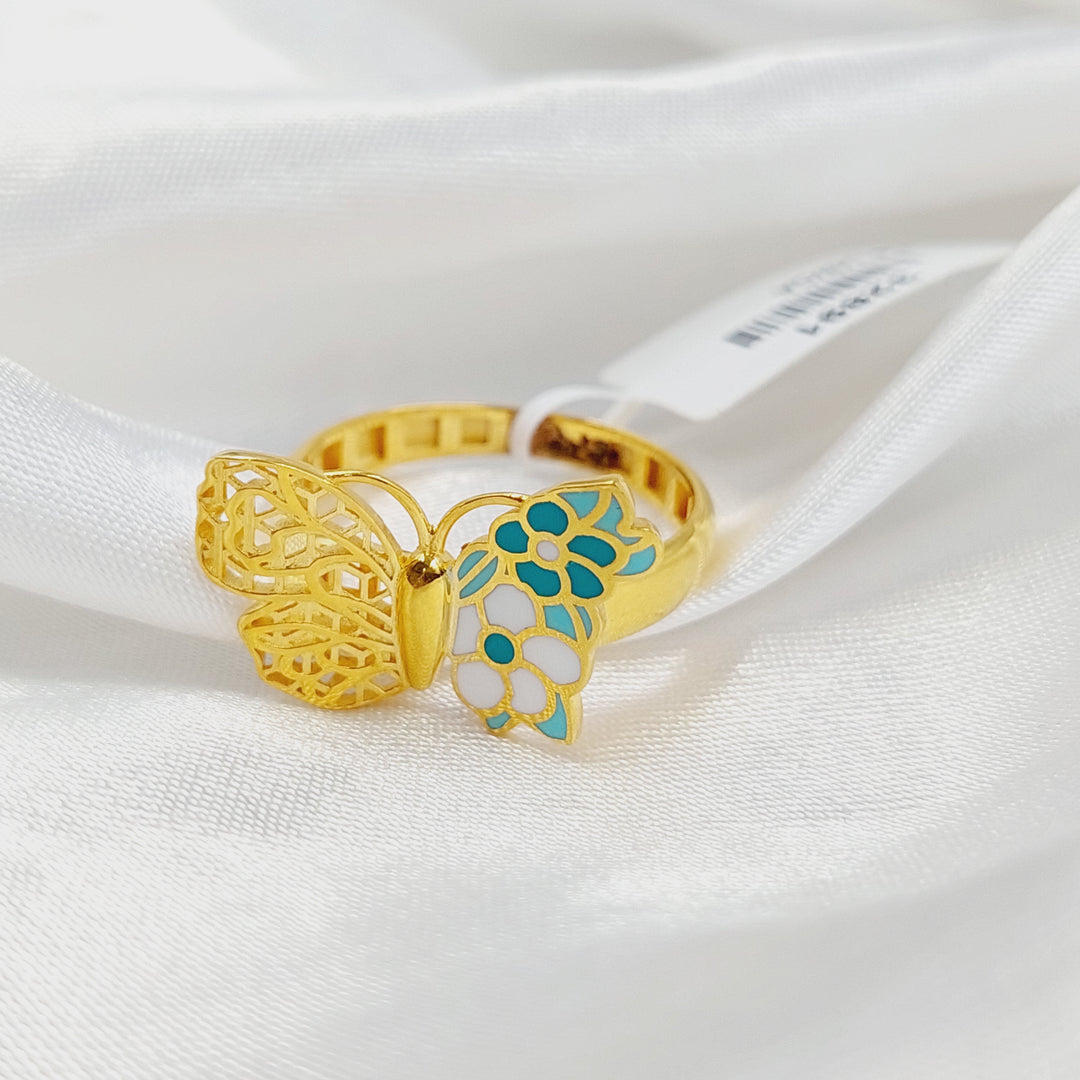 21K Gold Enameled Butterfly Ring by Saeed Jewelry - Image 4