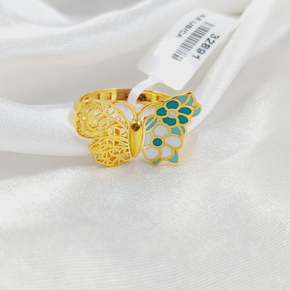 21K Gold Enameled Butterfly Ring by Saeed Jewelry - Image 2