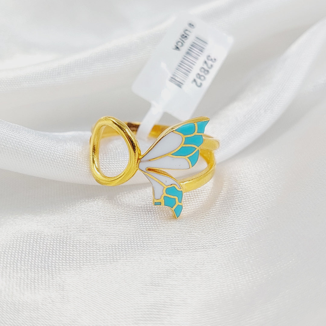 21K Gold Enameled Butterfly Ring by Saeed Jewelry - Image 1