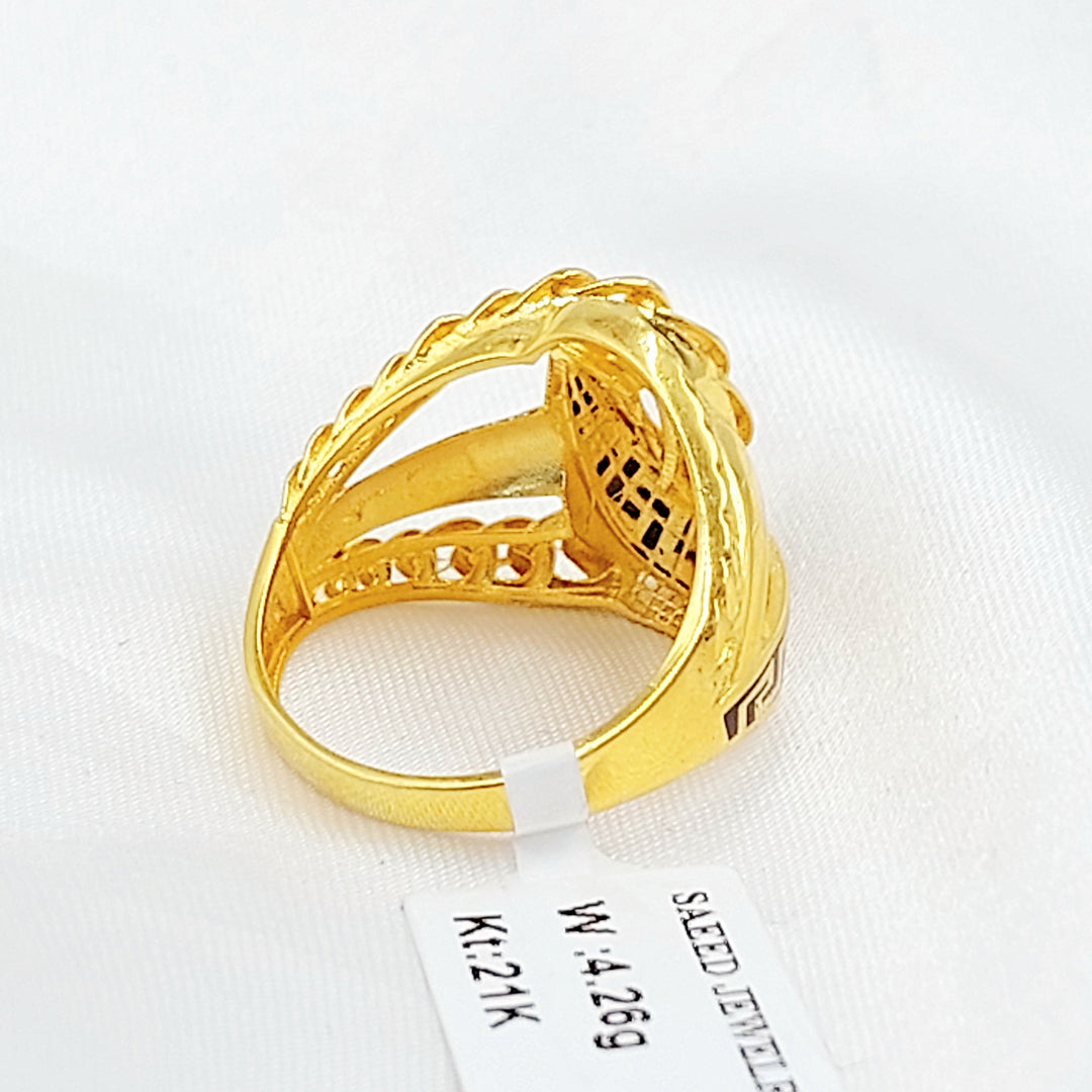Enameled Deluxe Ring Made of 21K Gold by Saeed Jewelry 