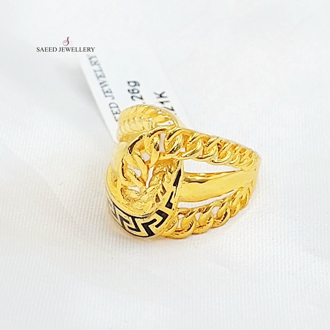 Enameled Deluxe Ring Made of 21K Gold by Saeed Jewelry 