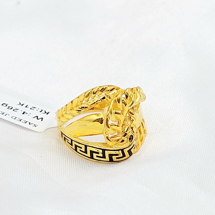 Enameled Deluxe Ring Made of 21K Gold by Saeed Jewelry 