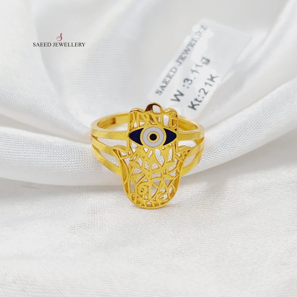 21K Gold Enameled Hand Ring by Saeed Jewelry - Image 2