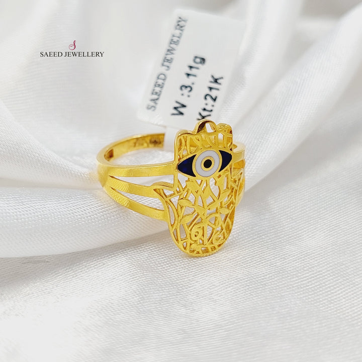 21K Gold Enameled Hand Ring by Saeed Jewelry - Image 3