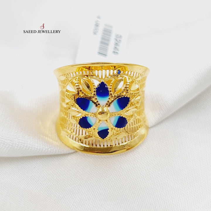 21K Gold Enameled Heart Ring by Saeed Jewelry - Image 1