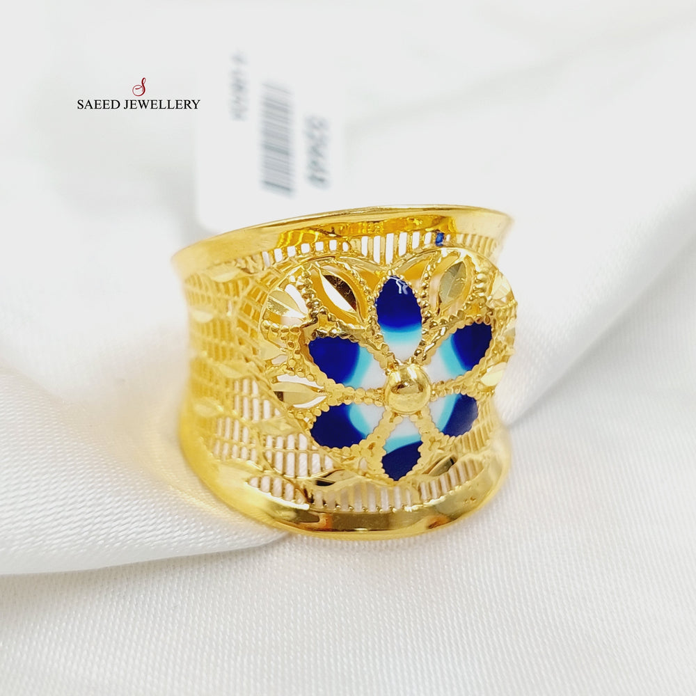 21K Gold Enameled Heart Ring by Saeed Jewelry - Image 2