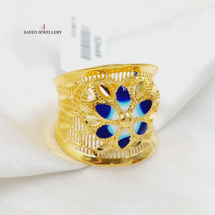 21K Gold Enameled Heart Ring by Saeed Jewelry - Image 2