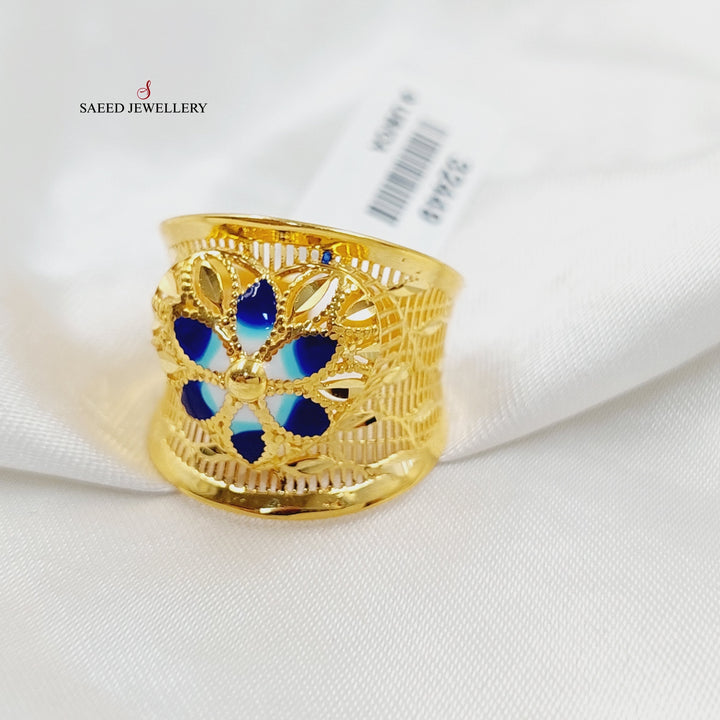 21K Gold Enameled Heart Ring by Saeed Jewelry - Image 3