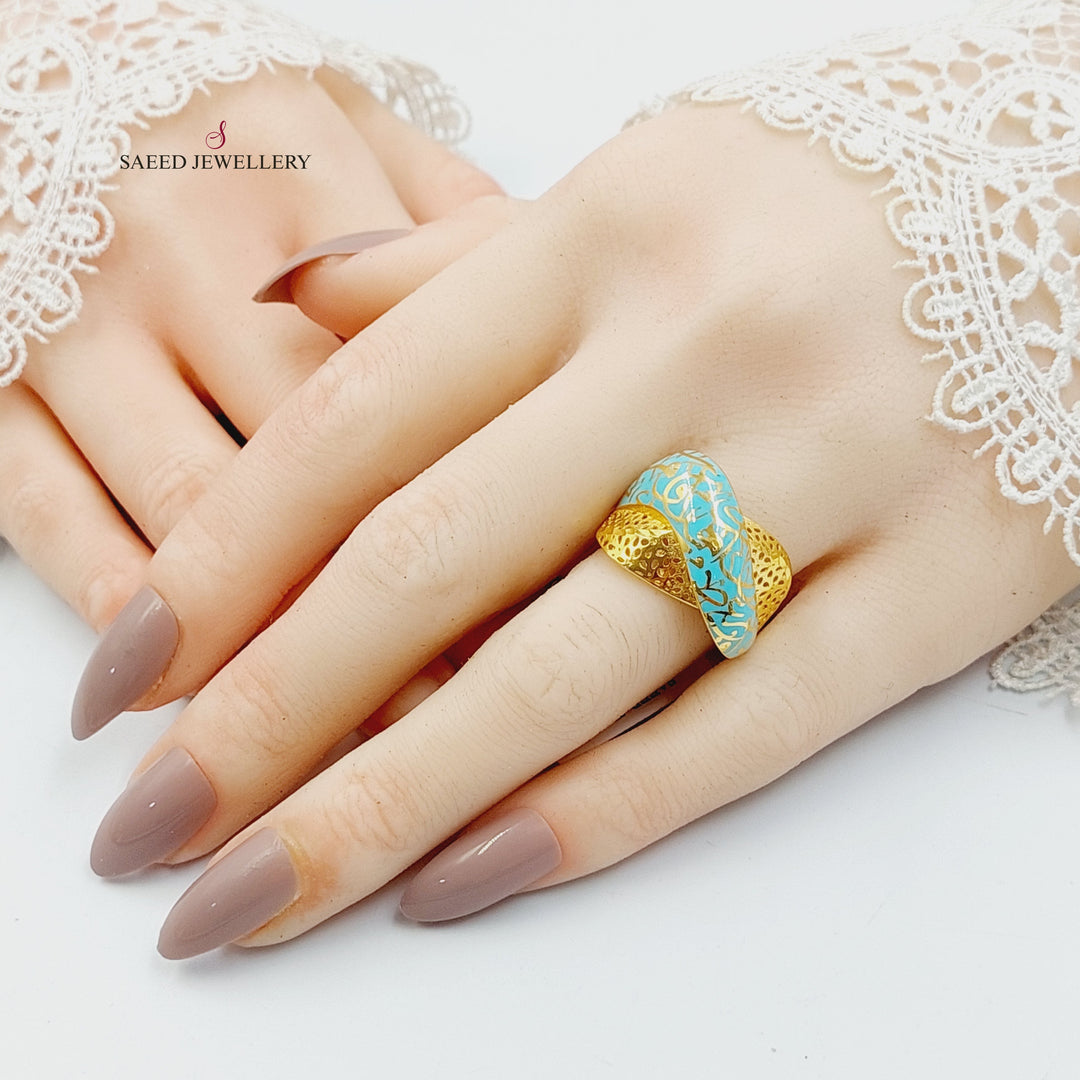 21K خاتم اسلامي مينا-مجوهرات الشيخ سعيد-Saeed Jewelry 