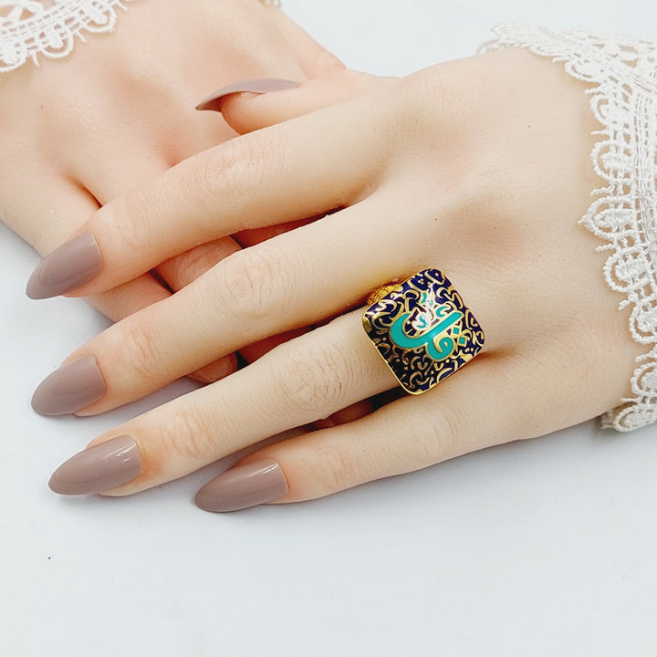 21K Gold Enameled Islamic Ring by Saeed Jewelry - Image 5