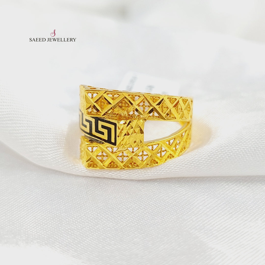 21K خاتم هرم مينا-مجوهرات الشيخ سعيد-Saeed Jewelry 