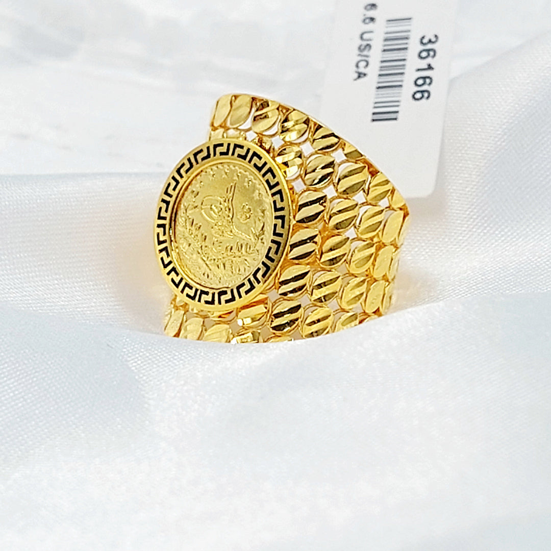 Enameled Rashadi Ring Made of 21K Gold by Saeed Jewelry 