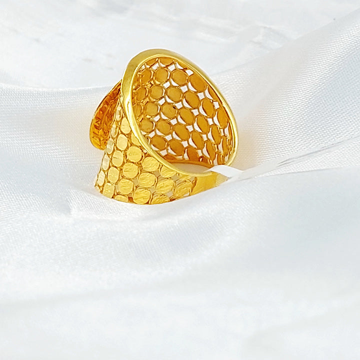 Enameled Rashadi Ring Made of 21K Gold by Saeed Jewelry 
