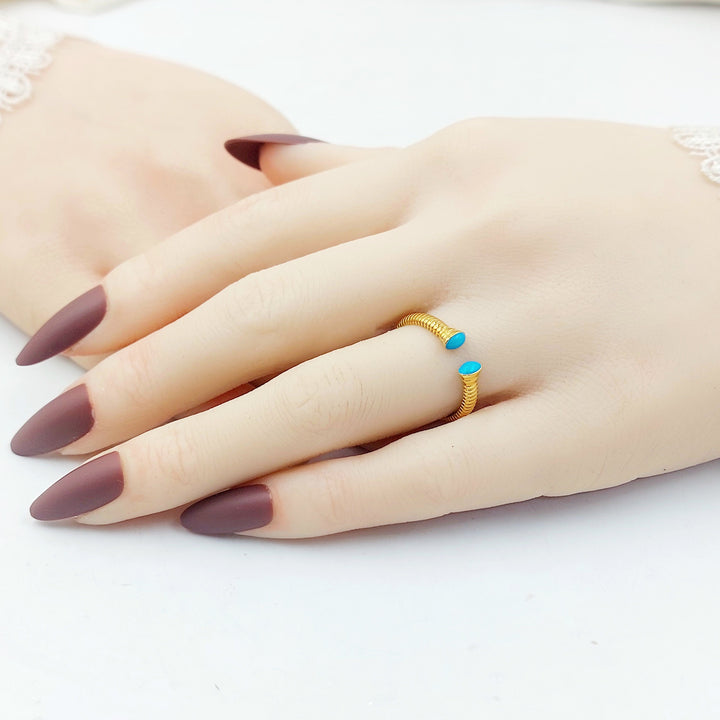 Enameled Snake Ring Made of 21K Gold by Saeed Jewelry 