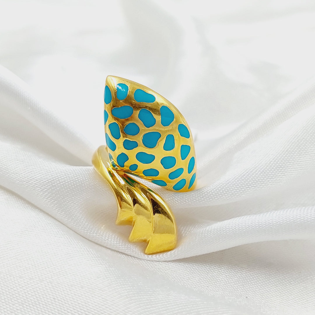 21K Gold Enameled Snake Ring by Saeed Jewelry - Image 1