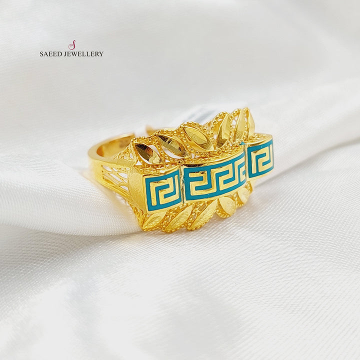 21K Gold Enameled Spike Ring by Saeed Jewelry - Image 3