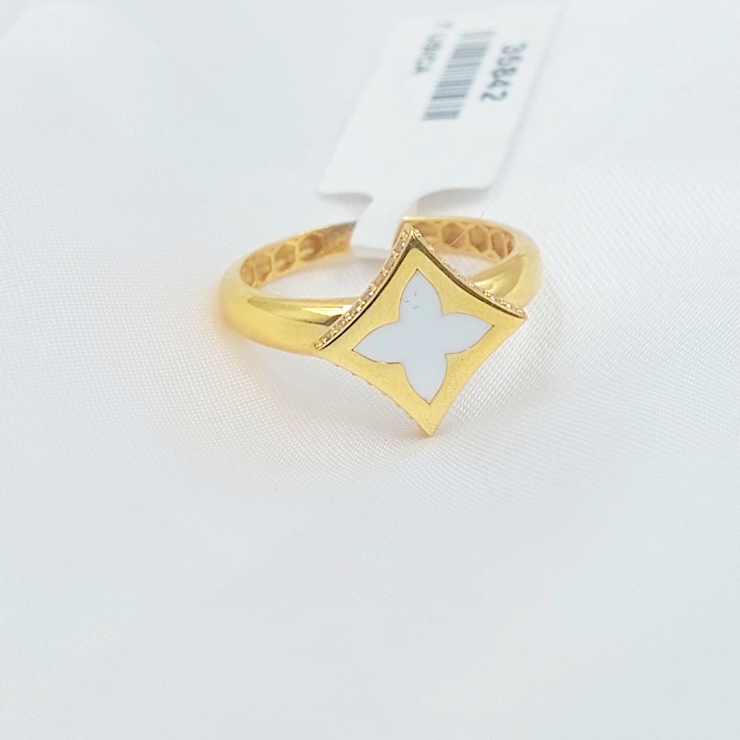 Enameled Star Ring Made of 21K Gold by Saeed Jewelry 