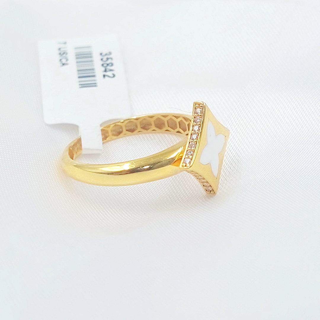 Enameled Star Ring Made of 21K Gold by Saeed Jewelry 