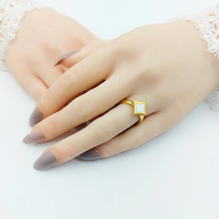 Enameled Star Ring Made of 21K Gold by Saeed Jewelry 