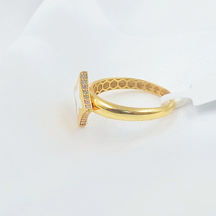 Enameled Star Ring Made of 21K Gold by Saeed Jewelry 