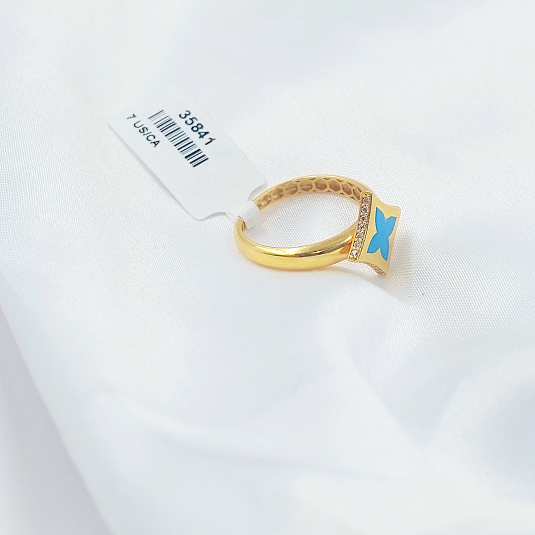 Enameled Star Ring Made of 21K Gold by Saeed Jewelry 