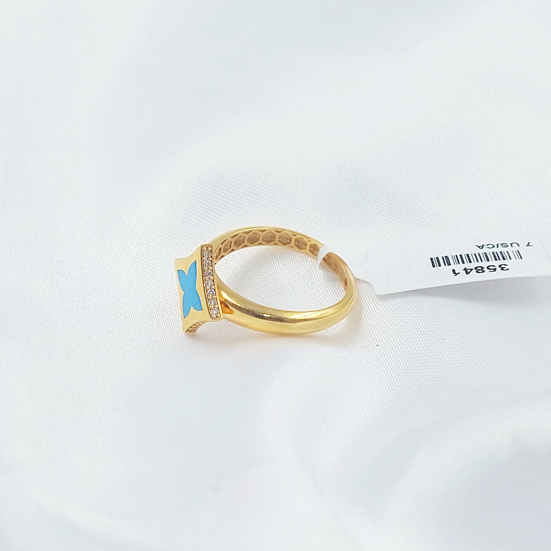 Enameled Star Ring Made of 21K Gold by Saeed Jewelry 