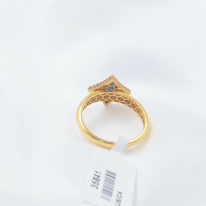 Enameled Star Ring Made of 21K Gold by Saeed Jewelry 