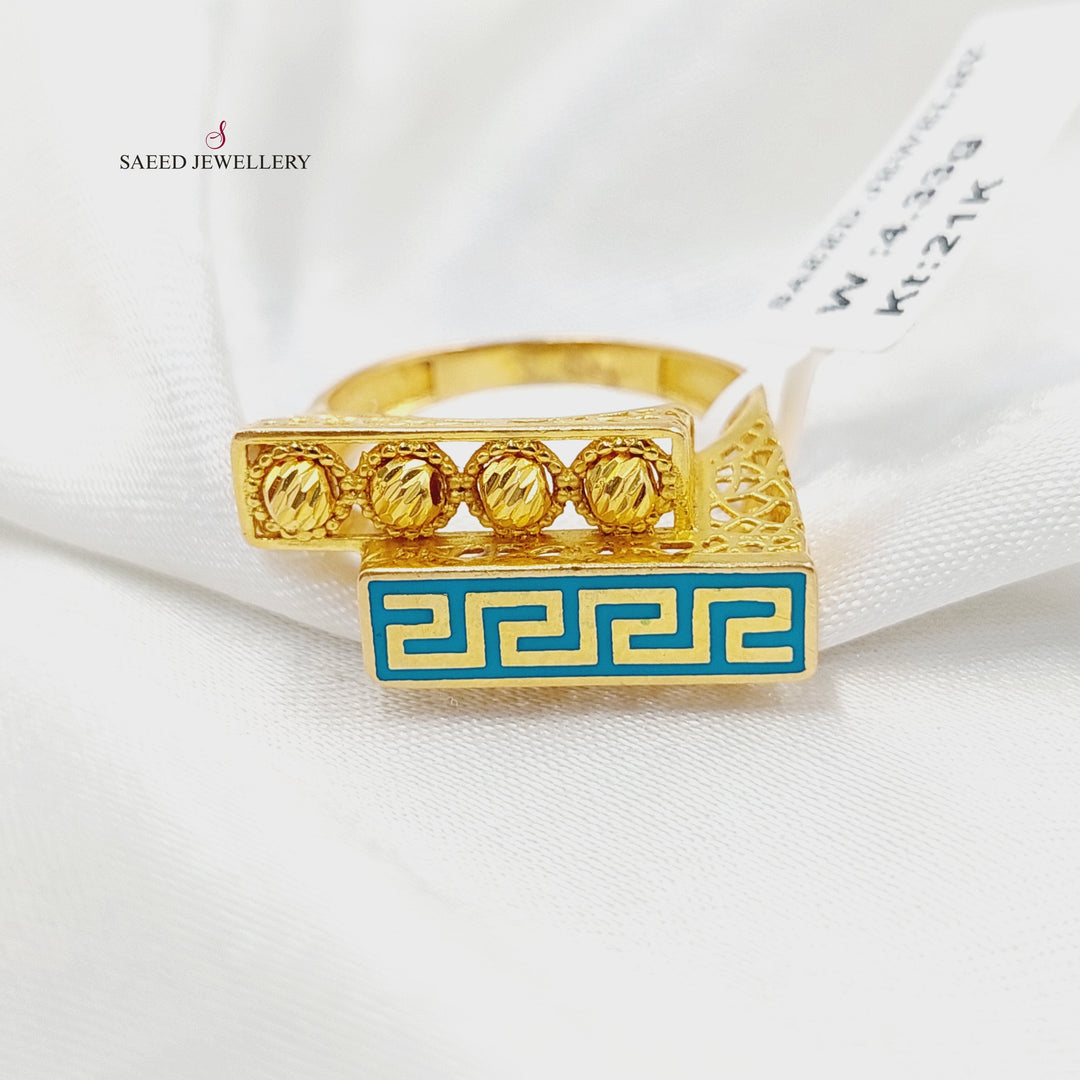 21K Gold Enameled Virna Ring by Saeed Jewelry - Image 3