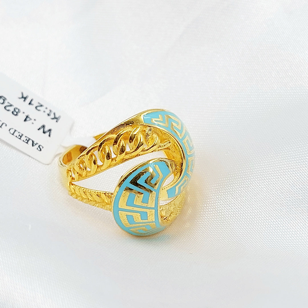 21K خاتم فيرنا مينا-مجوهرات الشيخ سعيد-Saeed Jewelry 